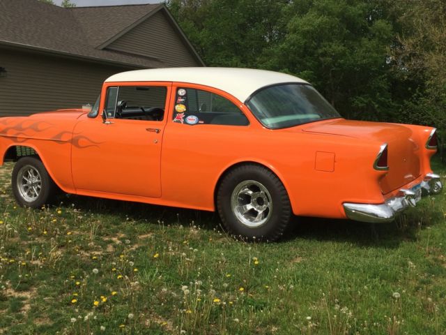 1955 Orange Chevrolet Bel Air/150/210 Coupe