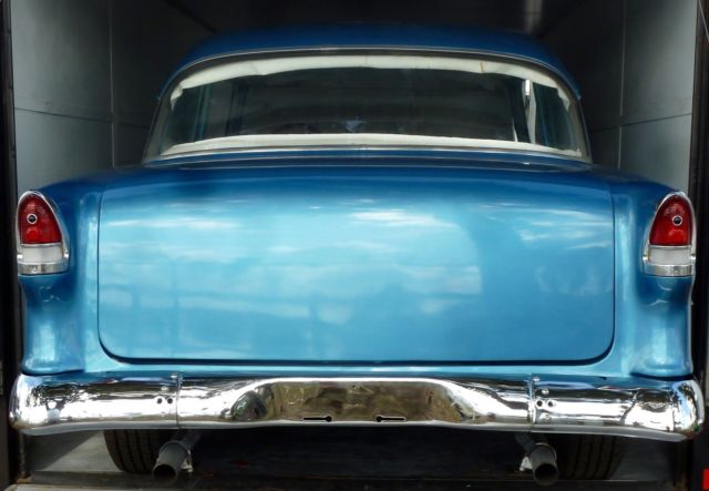 1955 Blue Chevrolet Bel Air/150/210 Sedan