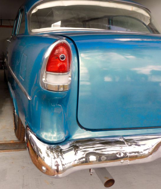 1955 Blue Chevrolet Bel Air/150/210 Sedan