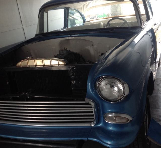1955 Blue Chevrolet Bel Air/150/210 Sedan