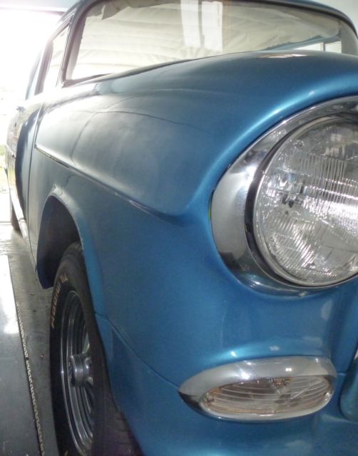 1955 Blue Chevrolet Bel Air/150/210 Sedan