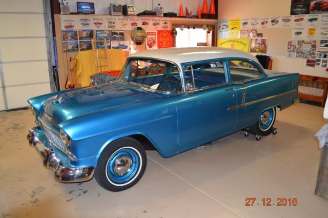1955 Blue Chevrolet Bel Air/150/210 Coupe