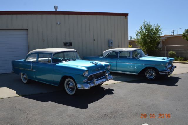 1955 Blue Chevrolet Bel Air/150/210 Coupe