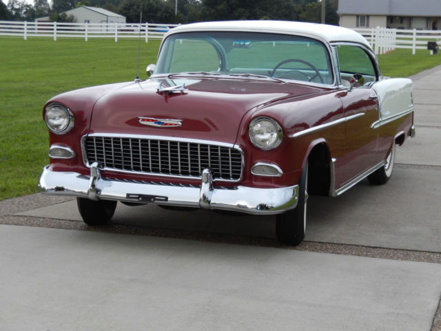 1955 Burgundy Chevrolet Bel Air/150/210 Coupe