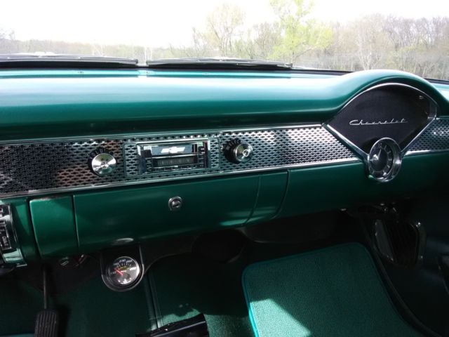 1955 Teal and White Chevrolet Bel Air/150/210 Sedan