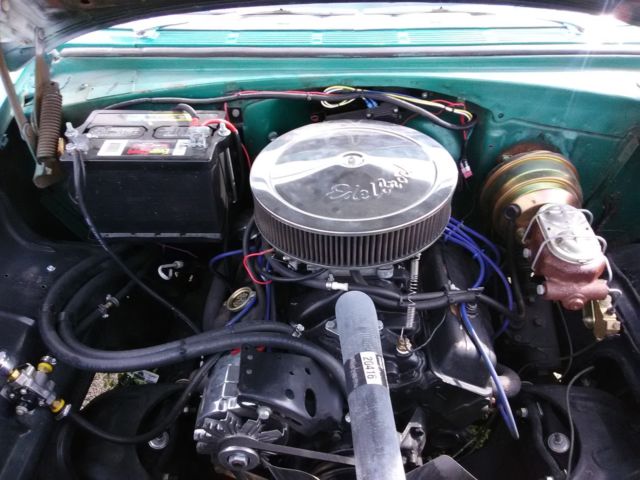 1955 Teal and White Chevrolet Bel Air/150/210 Sedan