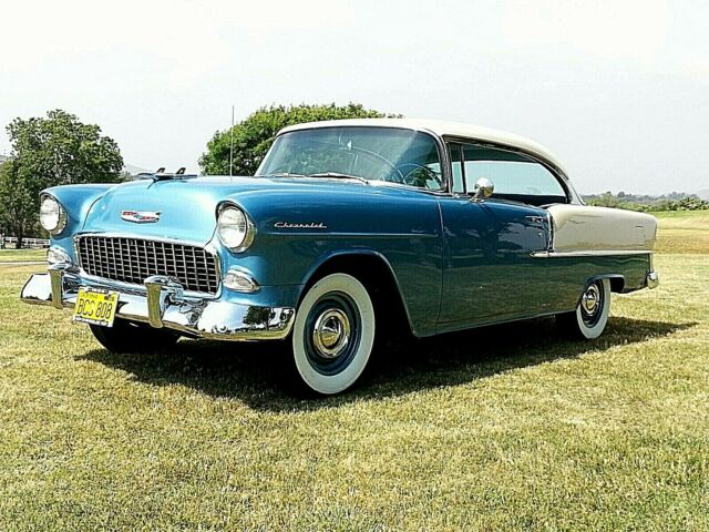 1955 Blue /  white Chevrolet Bel Air/150/210 Coupe