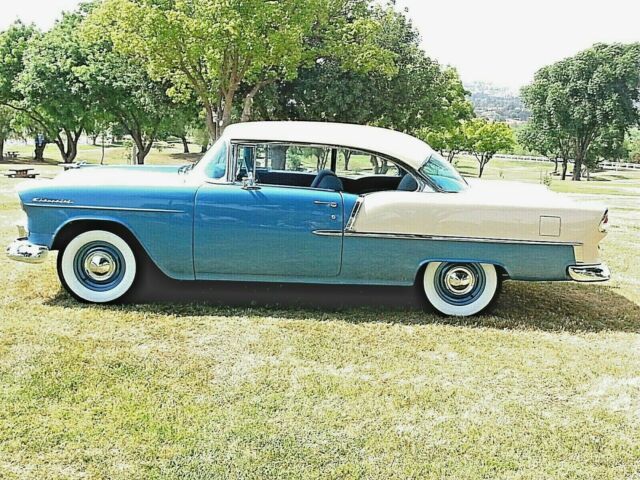 1955 Blue /  white Chevrolet Bel Air/150/210 Coupe