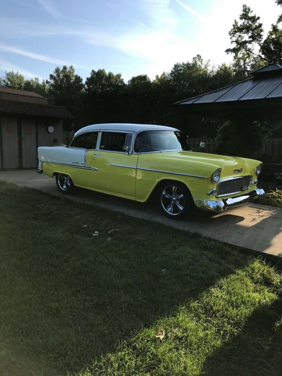 1955 Yellow Chevrolet Bel Air/150/210 Sedan