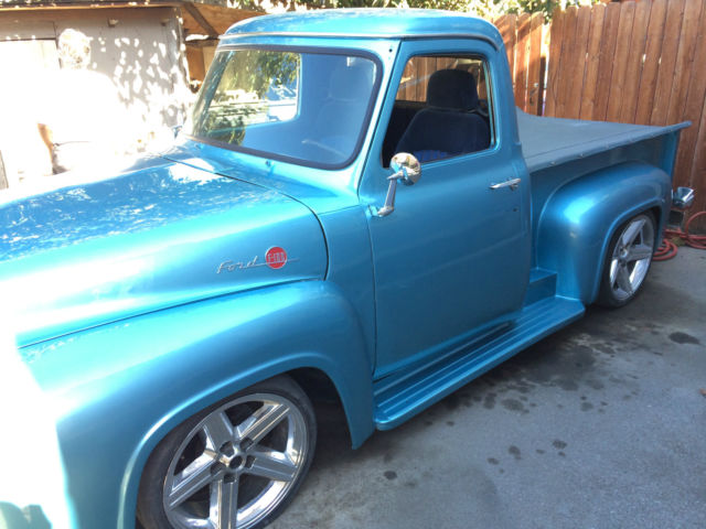 1955 Blue Ford F-100 Crew Cab Pickup