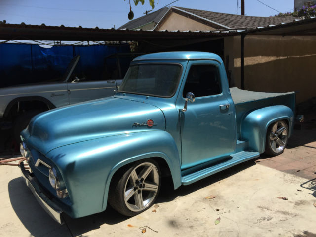 1955 Blue Ford F-100 Crew Cab Pickup