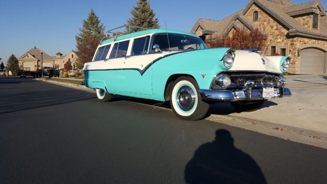 1955 Teal Ford Country Sedan Wagon