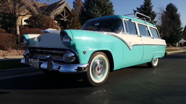 1955 Teal Ford Country Sedan Wagon