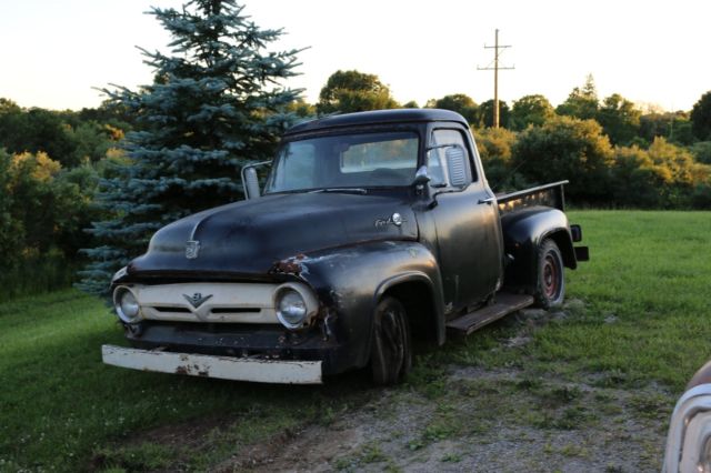 1955 Black Ford F-100 Standard Cab Pickup