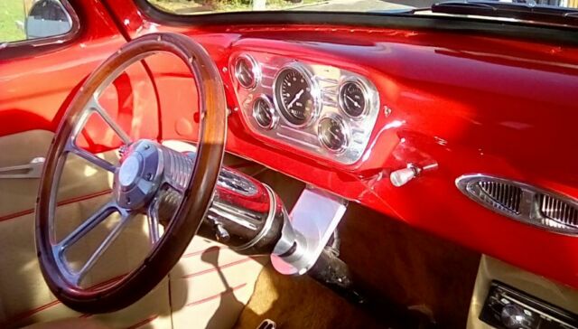 1955 Red Ford F-100 Crew Cab Pickup