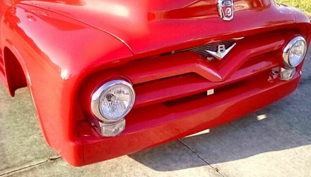 1955 Red Ford F-100 Crew Cab Pickup