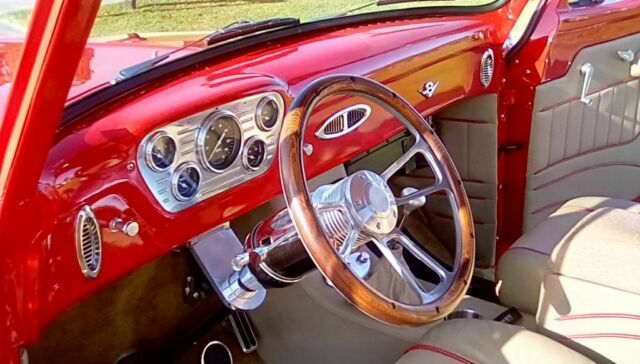 1955 Red Ford F-100 Crew Cab Pickup