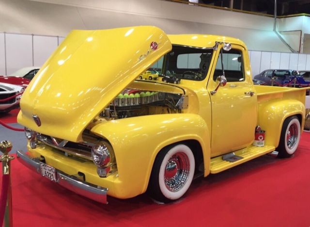 1955 Yellow Ford F-100 Crew Cab Pickup