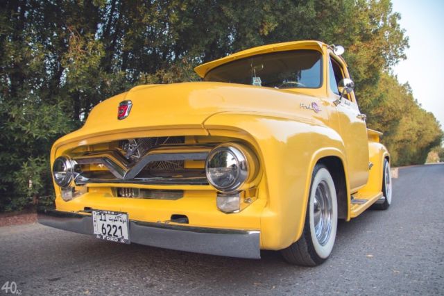 1955 Yellow Ford F-100 Crew Cab Pickup