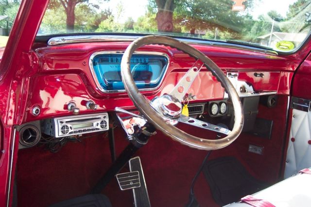 1955 Burgundy Ford F-100 Standard Cab Pickup