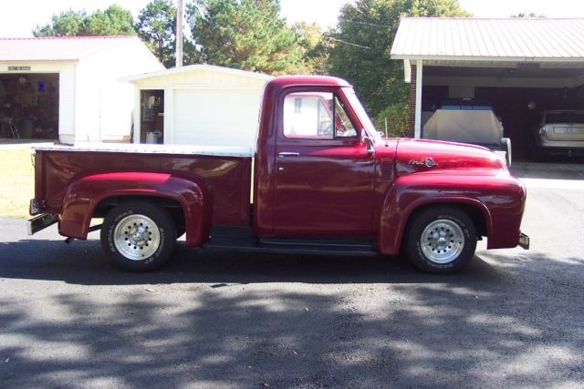 1955 Burgundy Ford F-100 Standard Cab Pickup