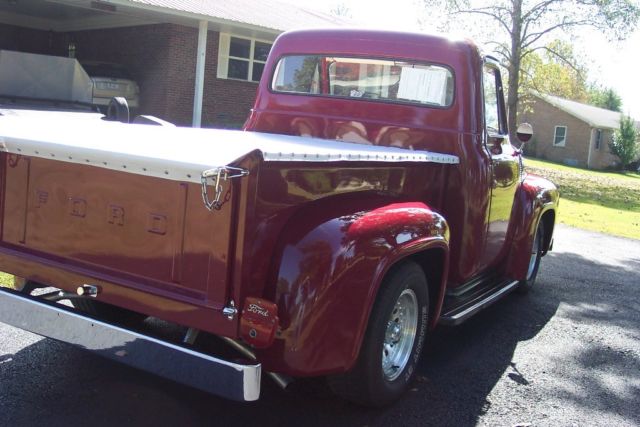 1955 Burgundy Ford F-100 Standard Cab Pickup