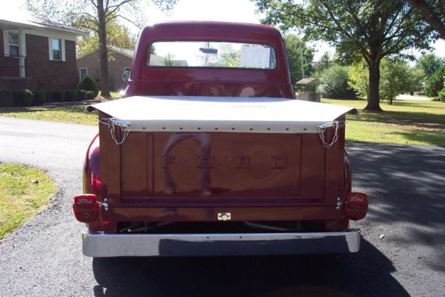 1955 Burgundy Ford F-100 Standard Cab Pickup