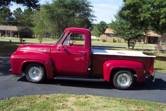 1955 Burgundy Ford F-100 Standard Cab Pickup