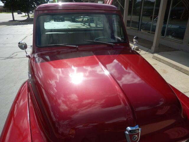 1955 Red Ford F-100 Standard Cab Pickup
