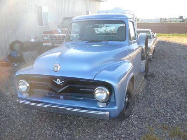 1955 Blue Ford F-100 Standard Cab Pickup