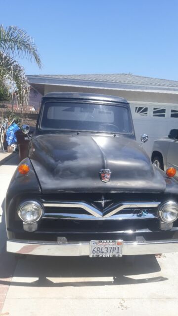 1955 Black Ford F-100 Standard Cab Pickup
