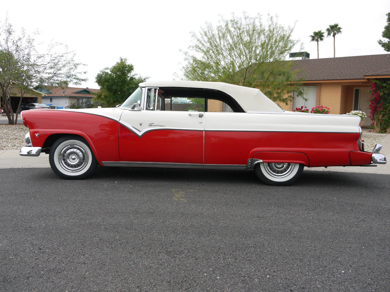 1955 Red/White Ford Fairlane Convertible
