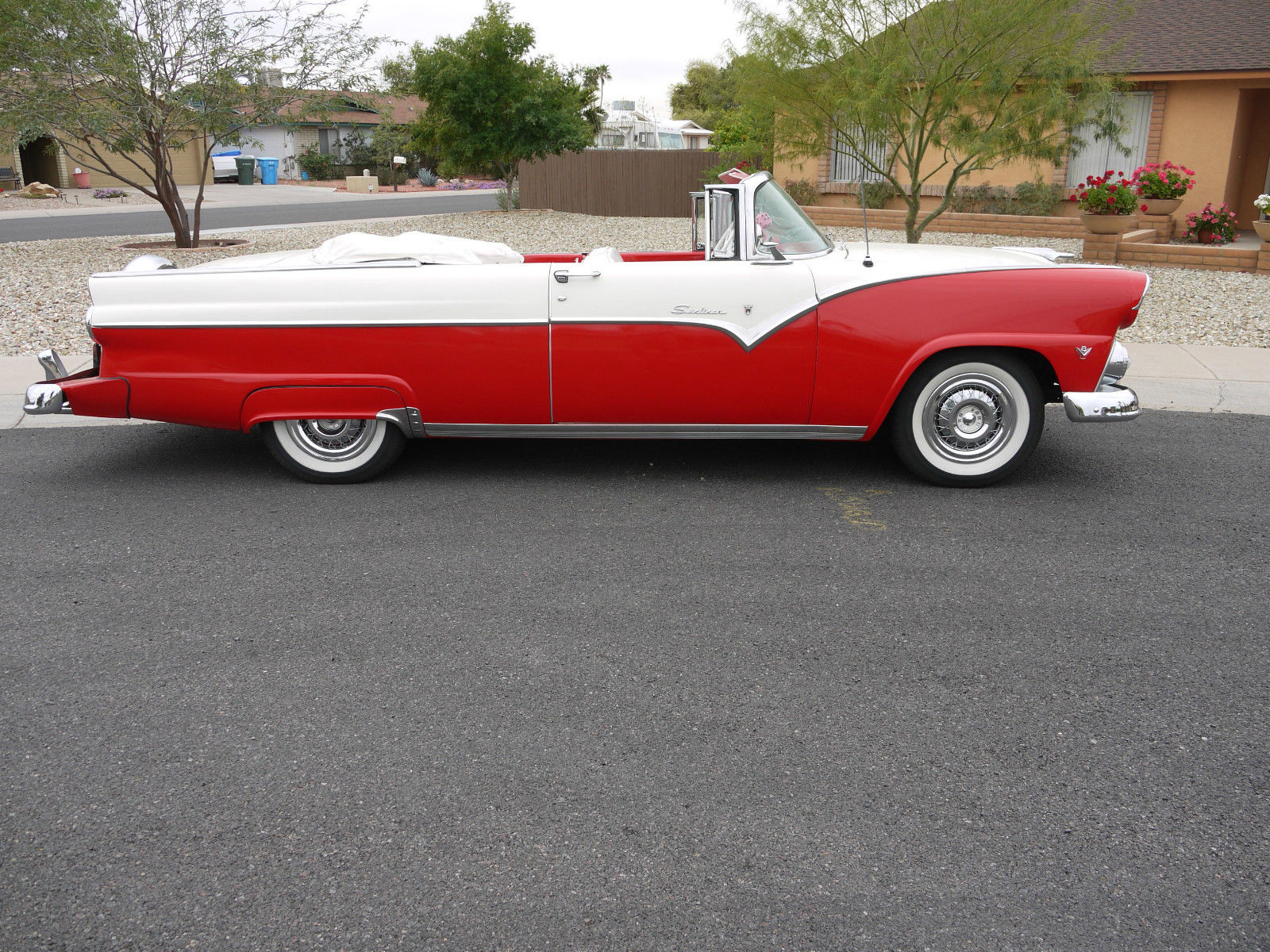 1955 Red/White Ford Fairlane Convertible