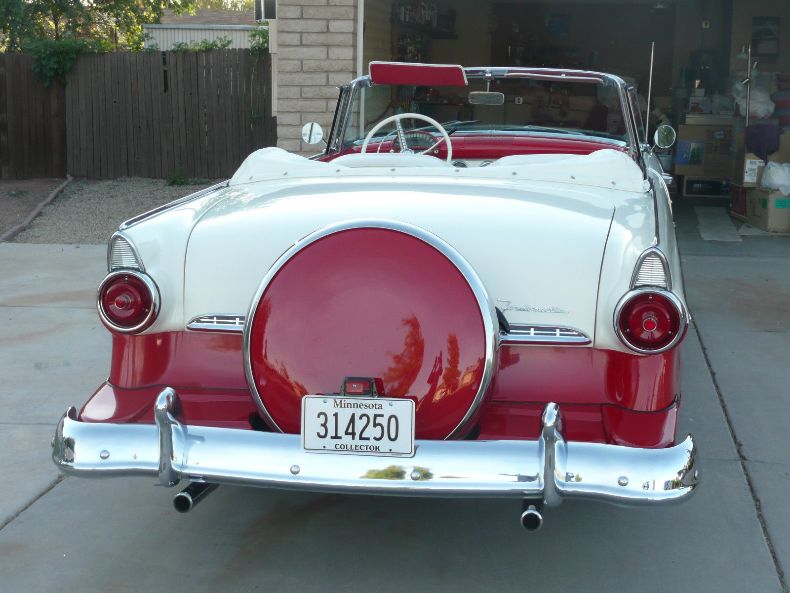 1955 Red/White Ford Fairlane Convertible