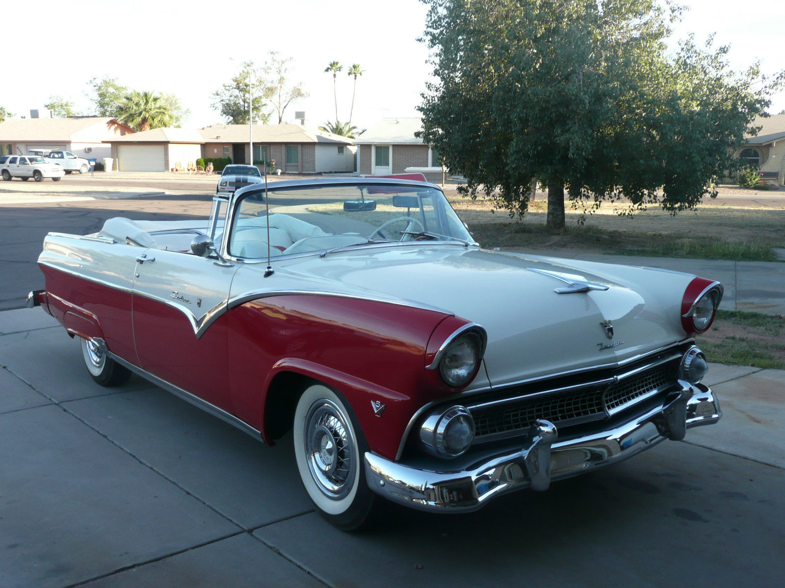 1955 Red/White Ford Fairlane Convertible