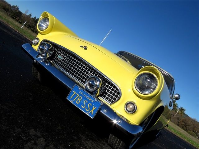 1955 Yellow Ford Thunderbird Convertible