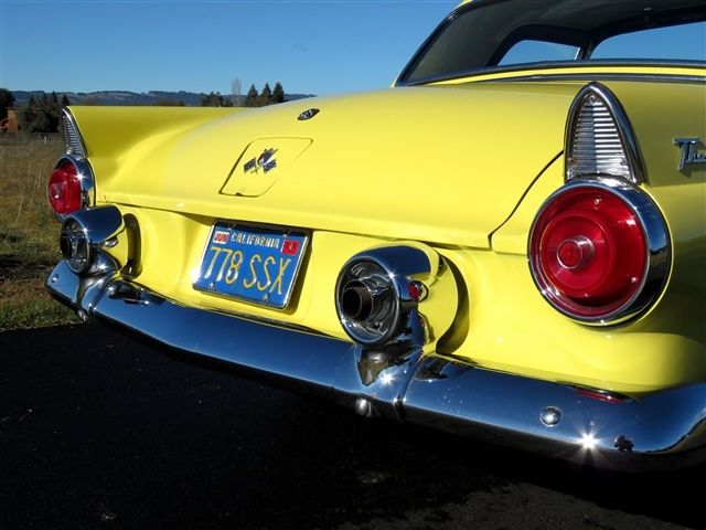 1955 Yellow Ford Thunderbird Convertible