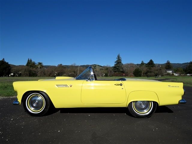 1955 Yellow Ford Thunderbird Convertible