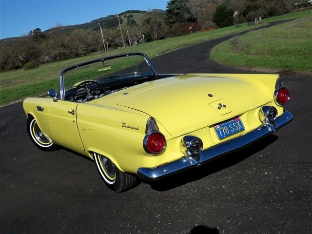 1955 Yellow Ford Thunderbird Convertible