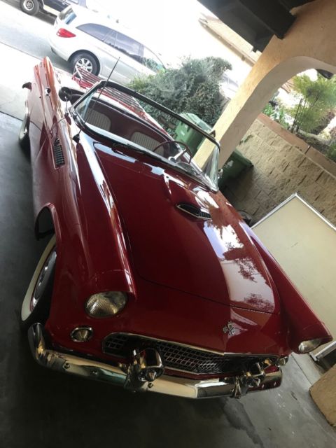 1955 Red Ford Thunderbird Convertible