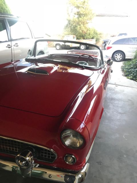 1955 Red Ford Thunderbird Convertible