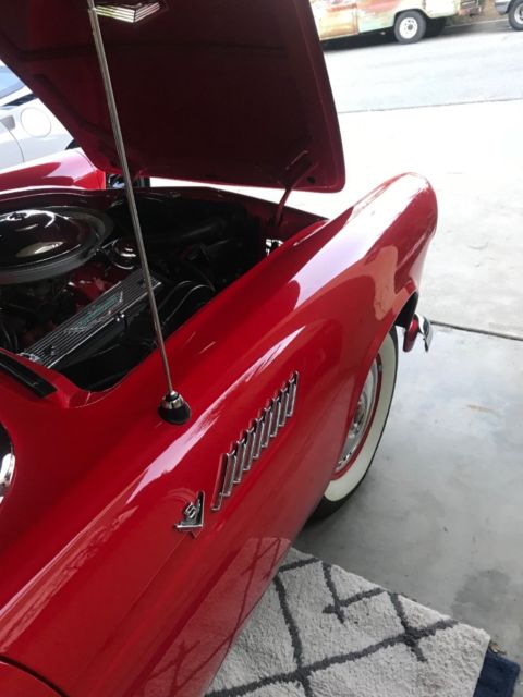 1955 Red Ford Thunderbird Convertible