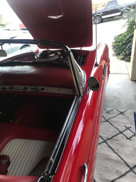 1955 Red Ford Thunderbird Convertible