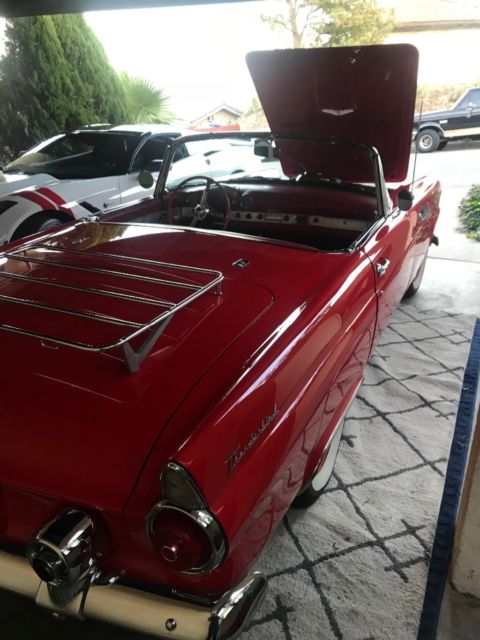 1955 Red Ford Thunderbird Convertible