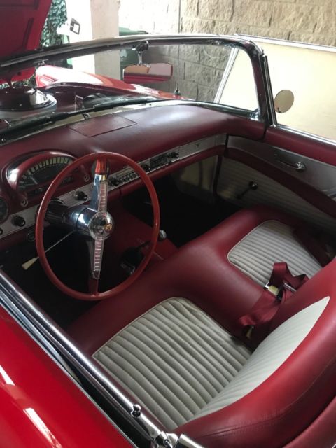 1955 Red Ford Thunderbird Convertible