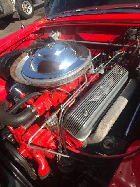 1955 Red Ford Thunderbird Convertible