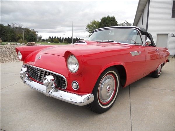 1955 Red Ford Thunderbird Convertible