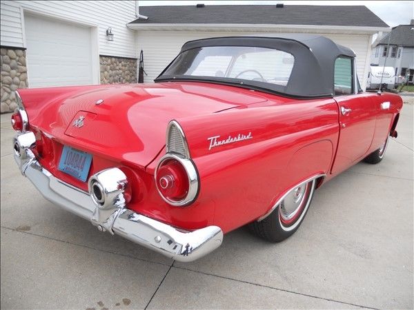 1955 Red Ford Thunderbird Convertible