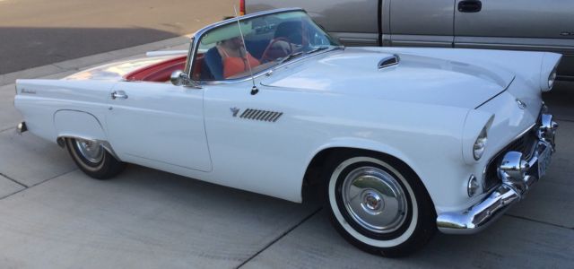 1955 Cream Ford Thunderbird Convertible