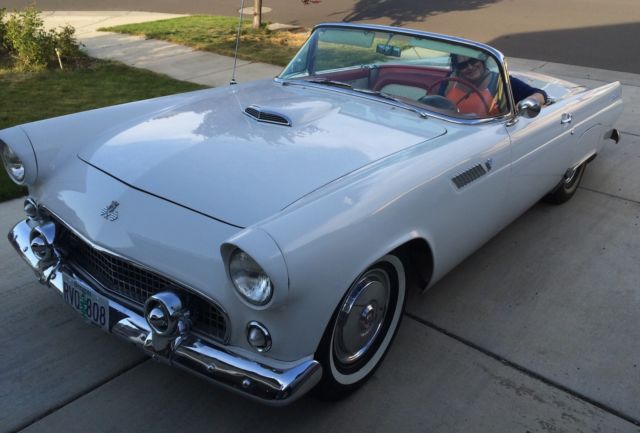 1955 Cream Ford Thunderbird Convertible